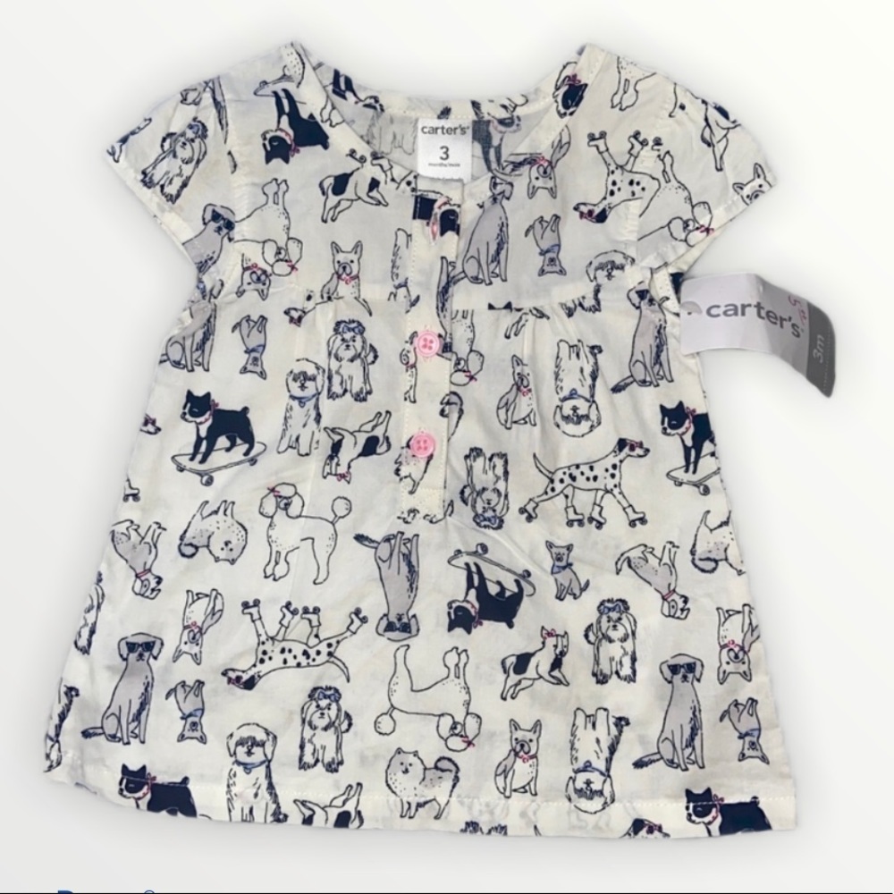 Carter’s Dog Print Shirt/Dress 3 Month